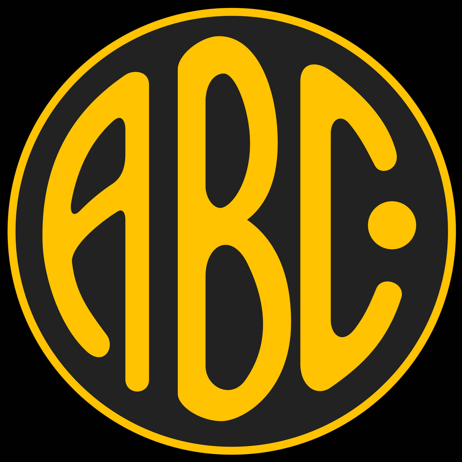 Abc Black And Yellow Stylised Letters