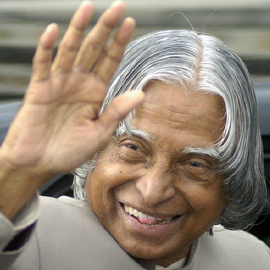 Abdul Kalam Hd Smile And Wave Background