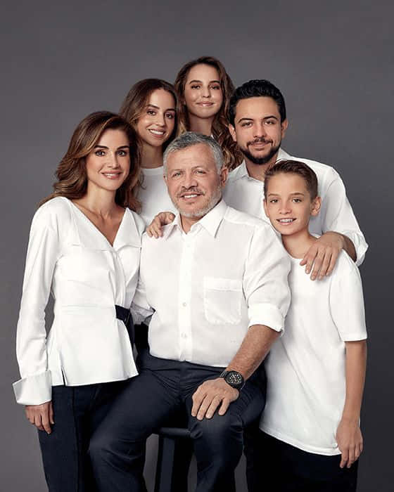 Abdullah Ii Of Jordan Family Portrait Background