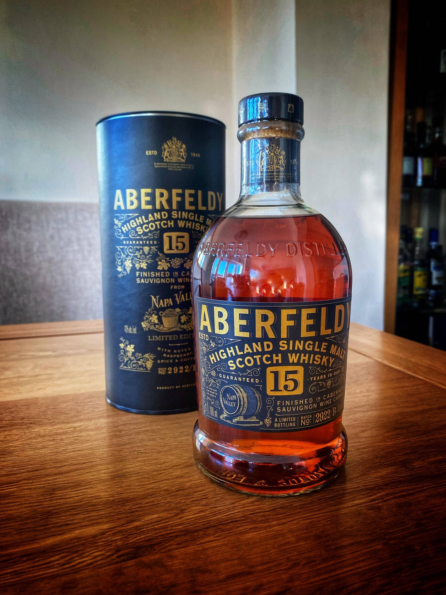 Aberfeldy 15 Years Old Whiisky Background