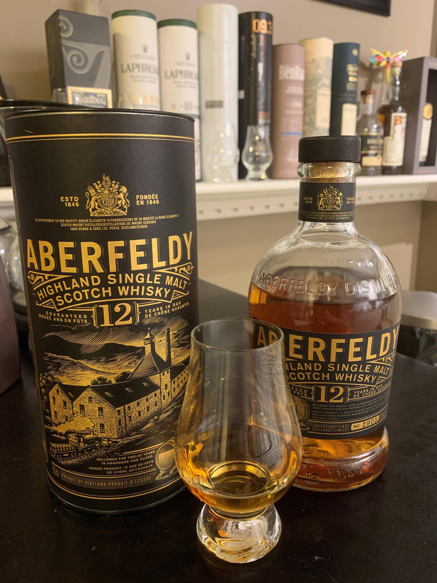 Aberfeldy Bottle And Glass Background