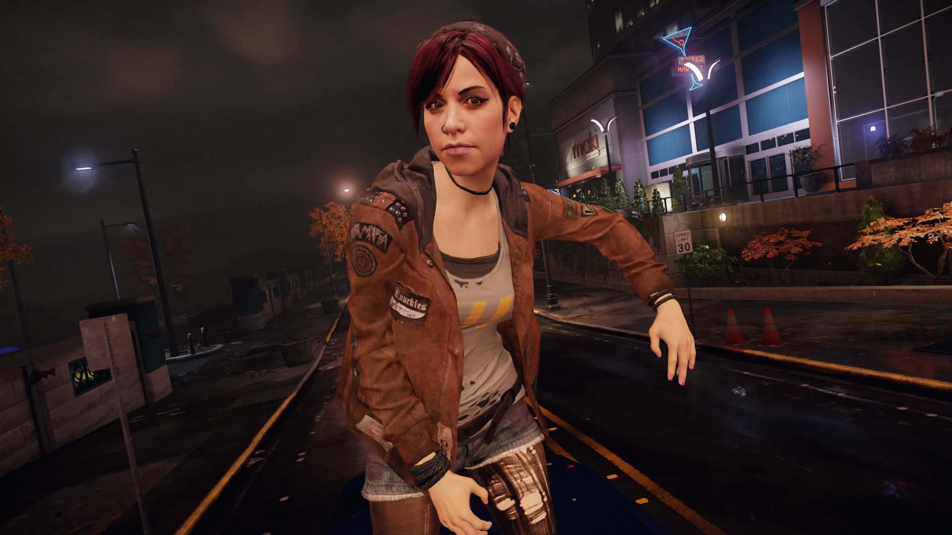 Abigail Walker In Infamous In The Middle Of The Road Background