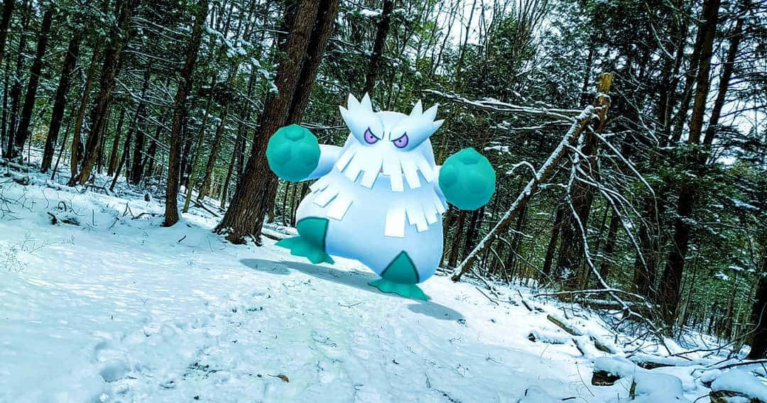 Abomasnow Graphic In Actual Woods Background