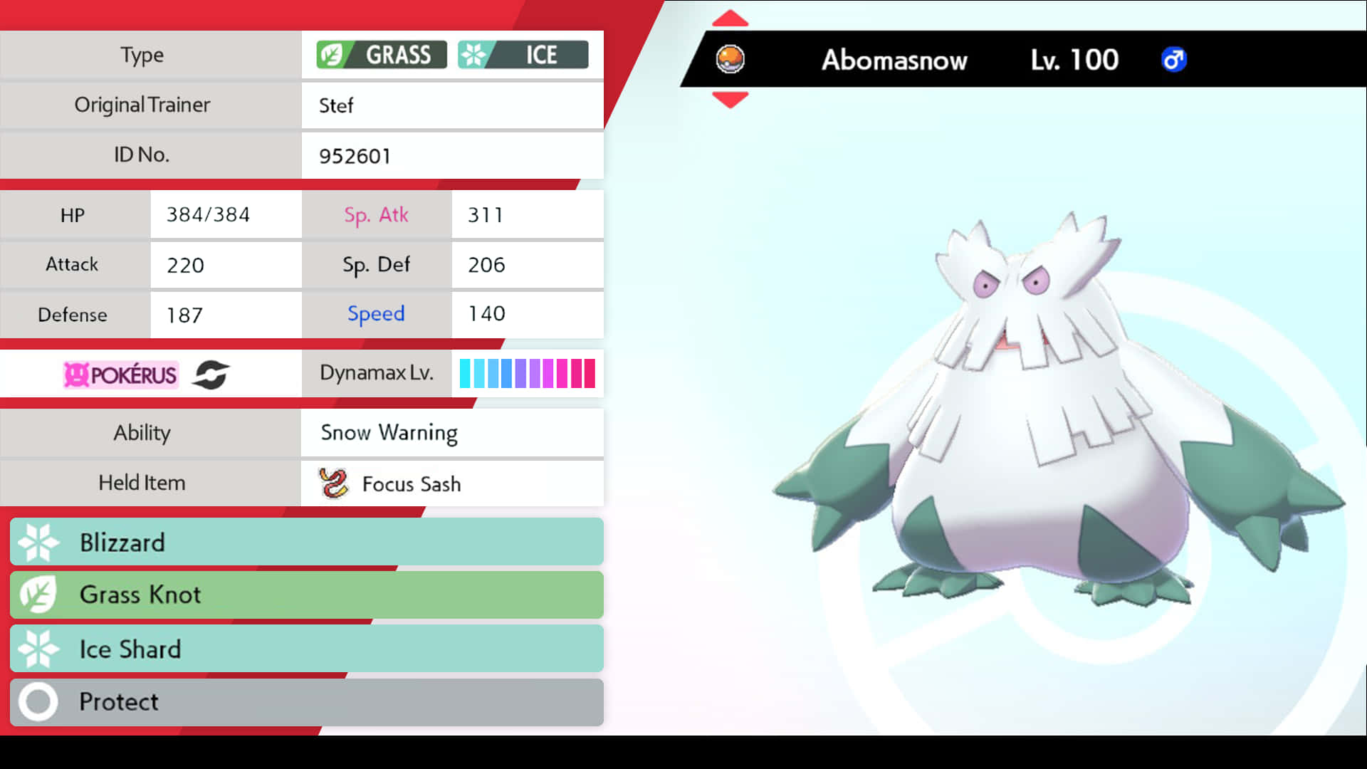 Abomasnow Stats Graphic Background