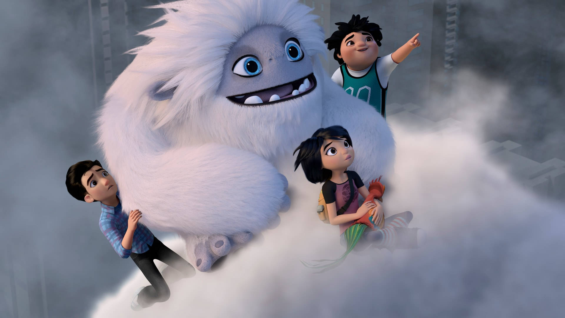 Abominable Riding A Cloud Background