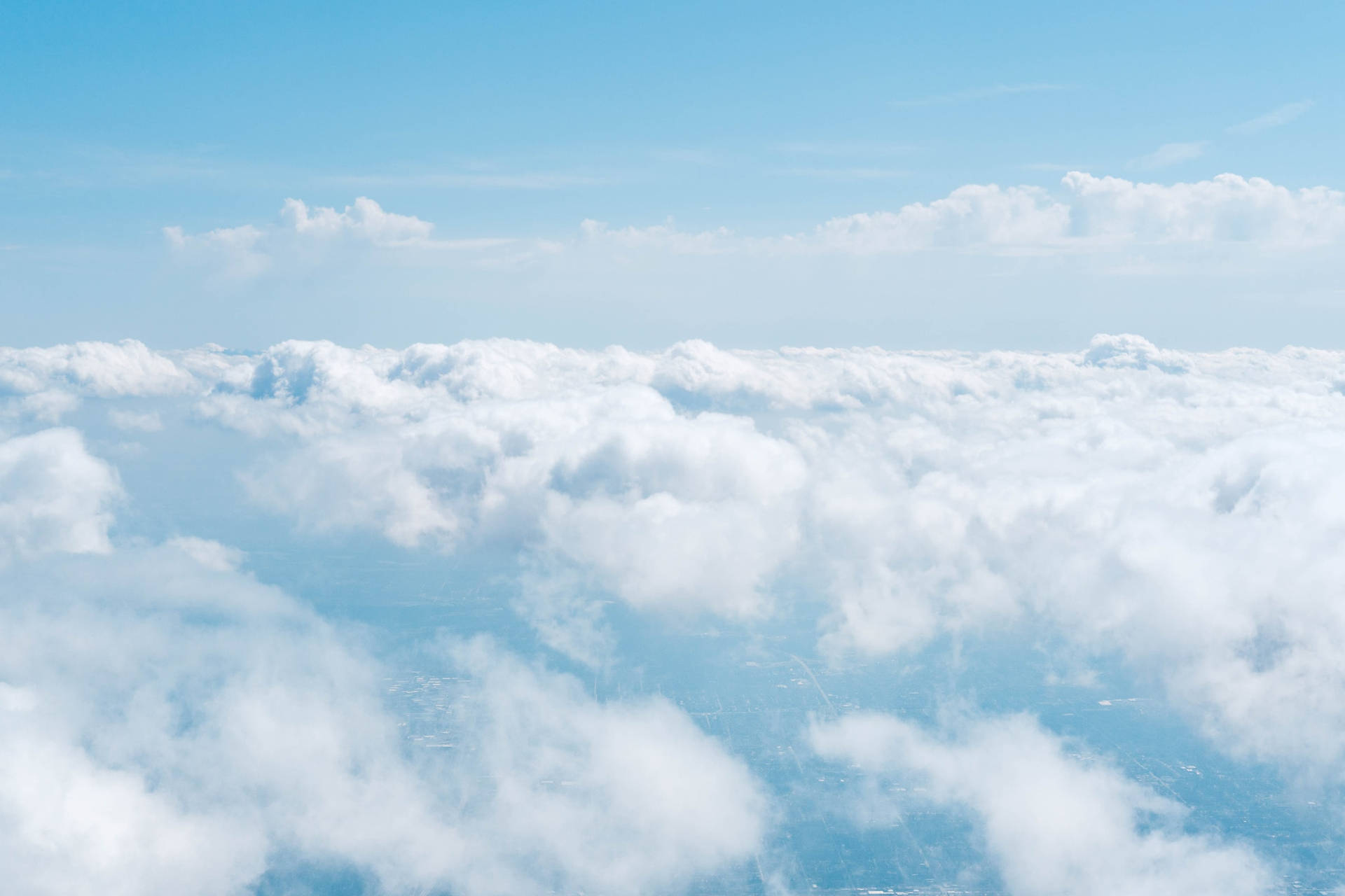 Above Beautiful Blue Cloudy Sky Background