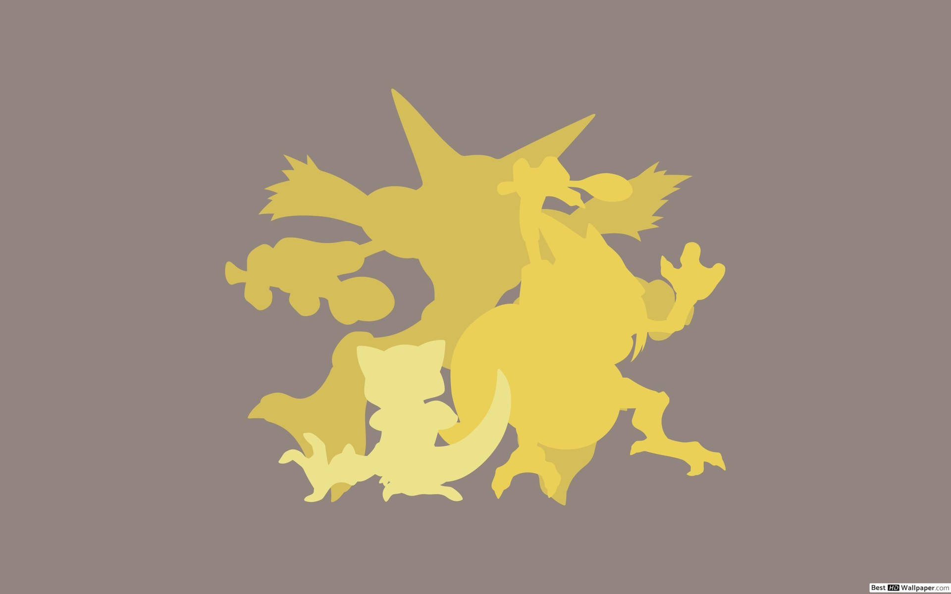 Abra Evolution Forms Silhouette Background