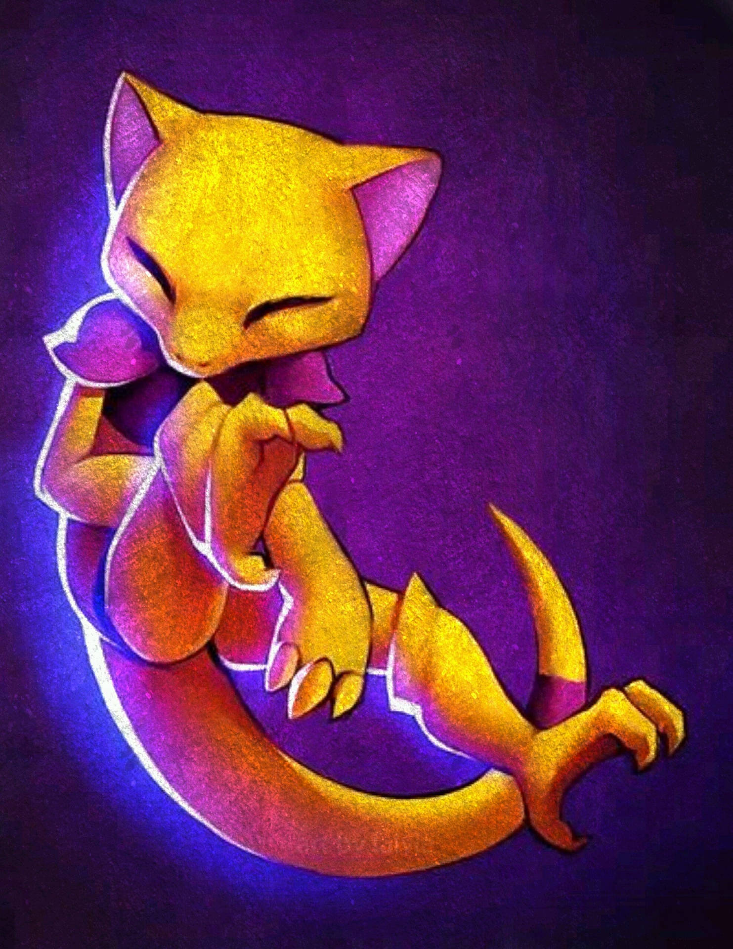 Abra Pokémon Purple Background