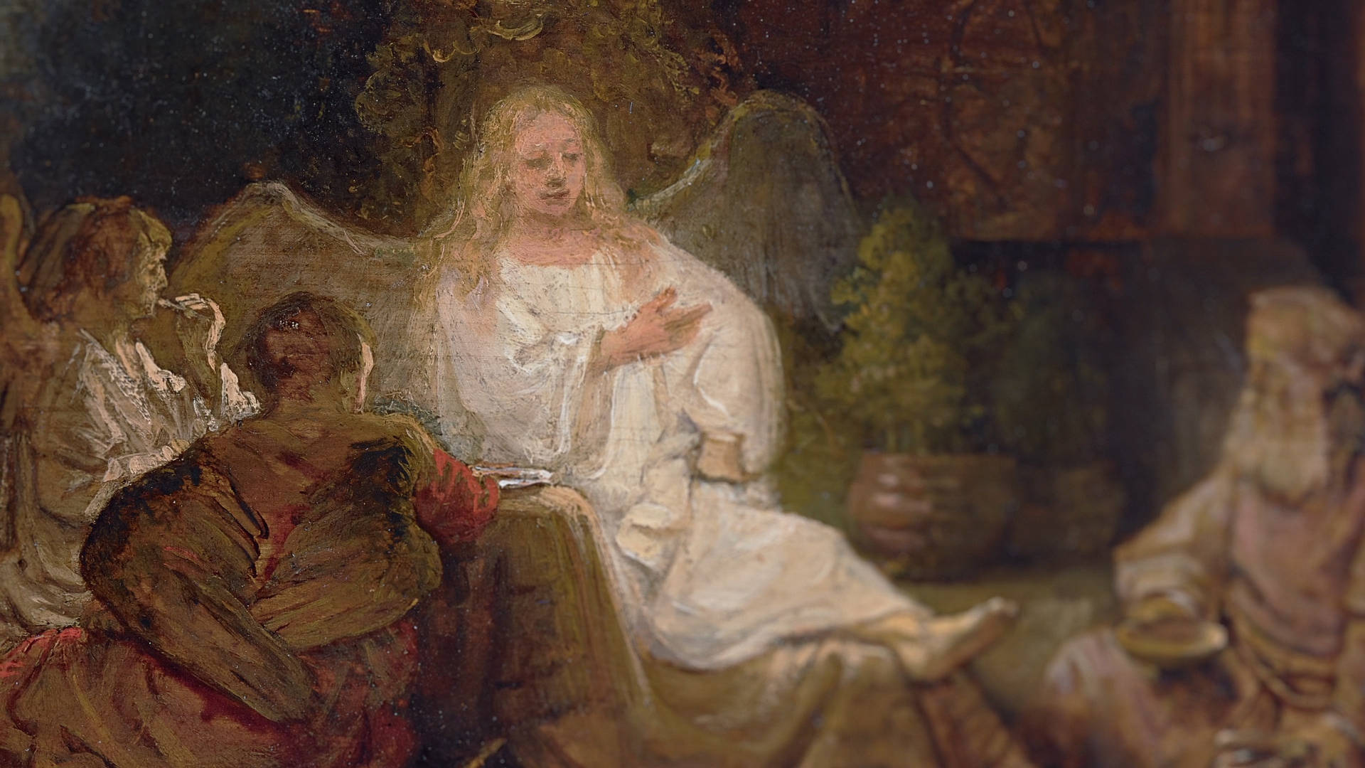 Abraham Angels Rembrandt Golden Age Background