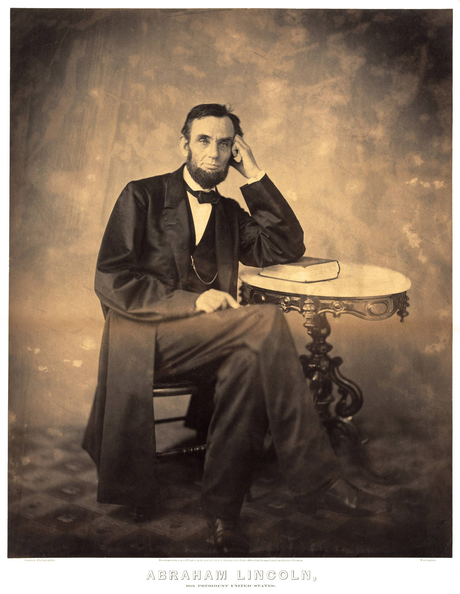 Abraham Lincoln Full Length Portrait Background