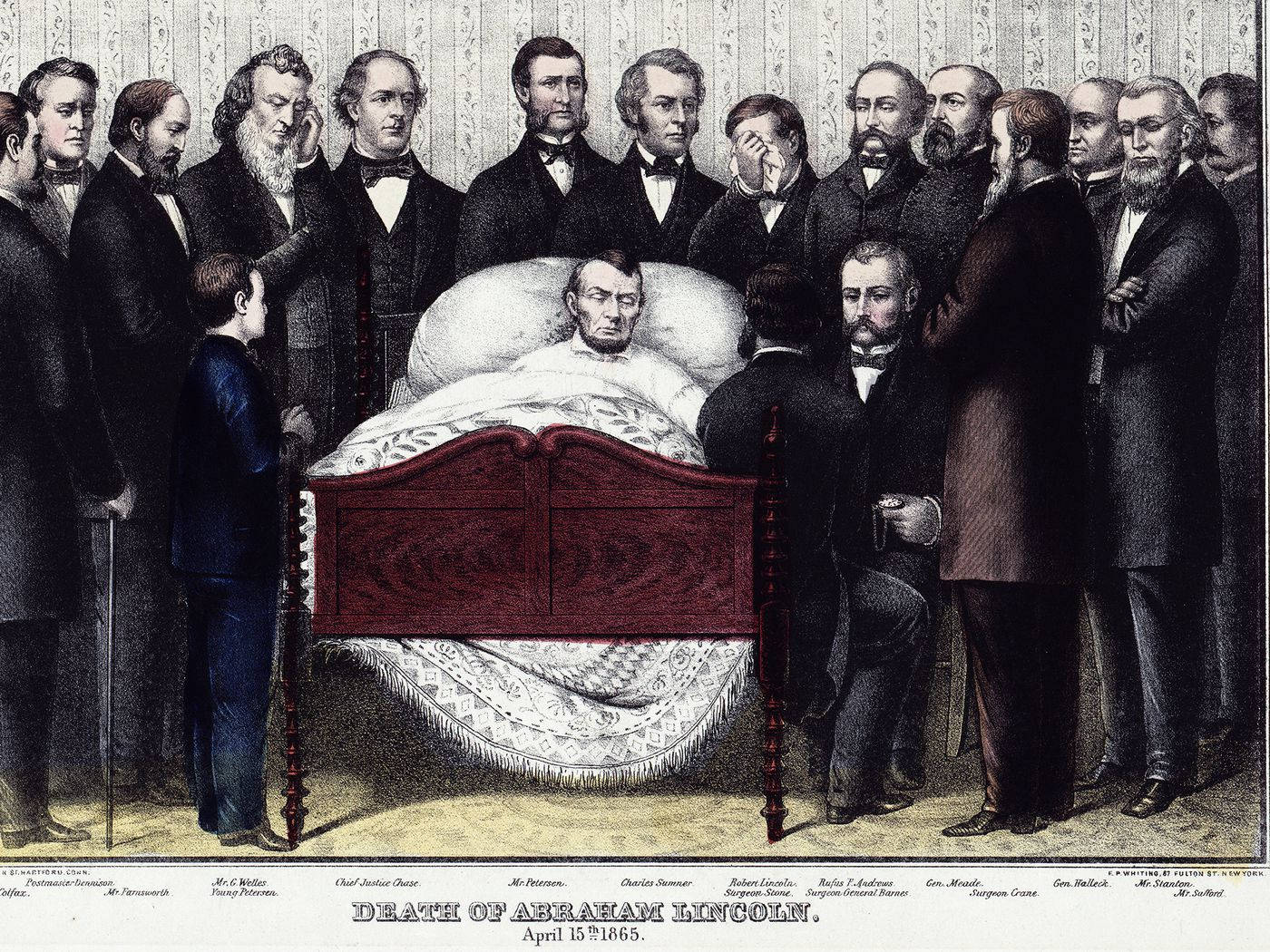 Abraham Lincoln On His Deathbed Illustration Background