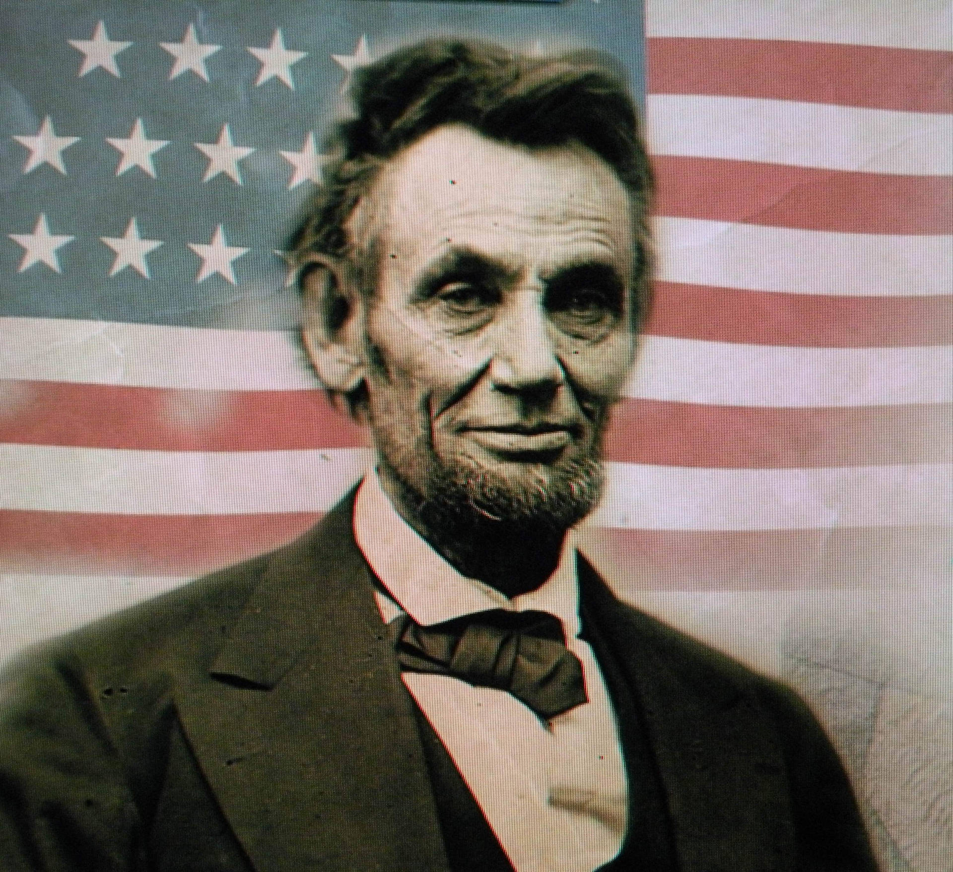 Abraham Lincoln With The American Flag