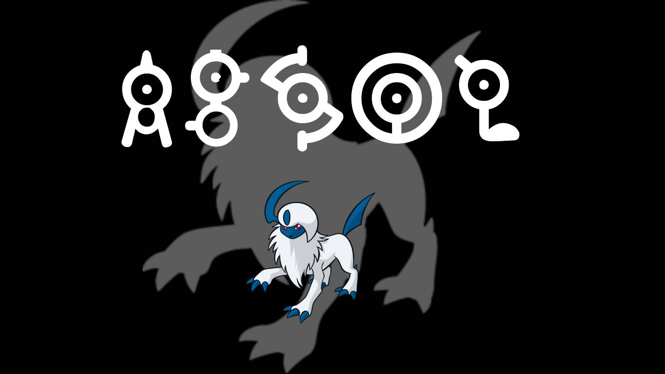 Absol With Unown Alphabet Background