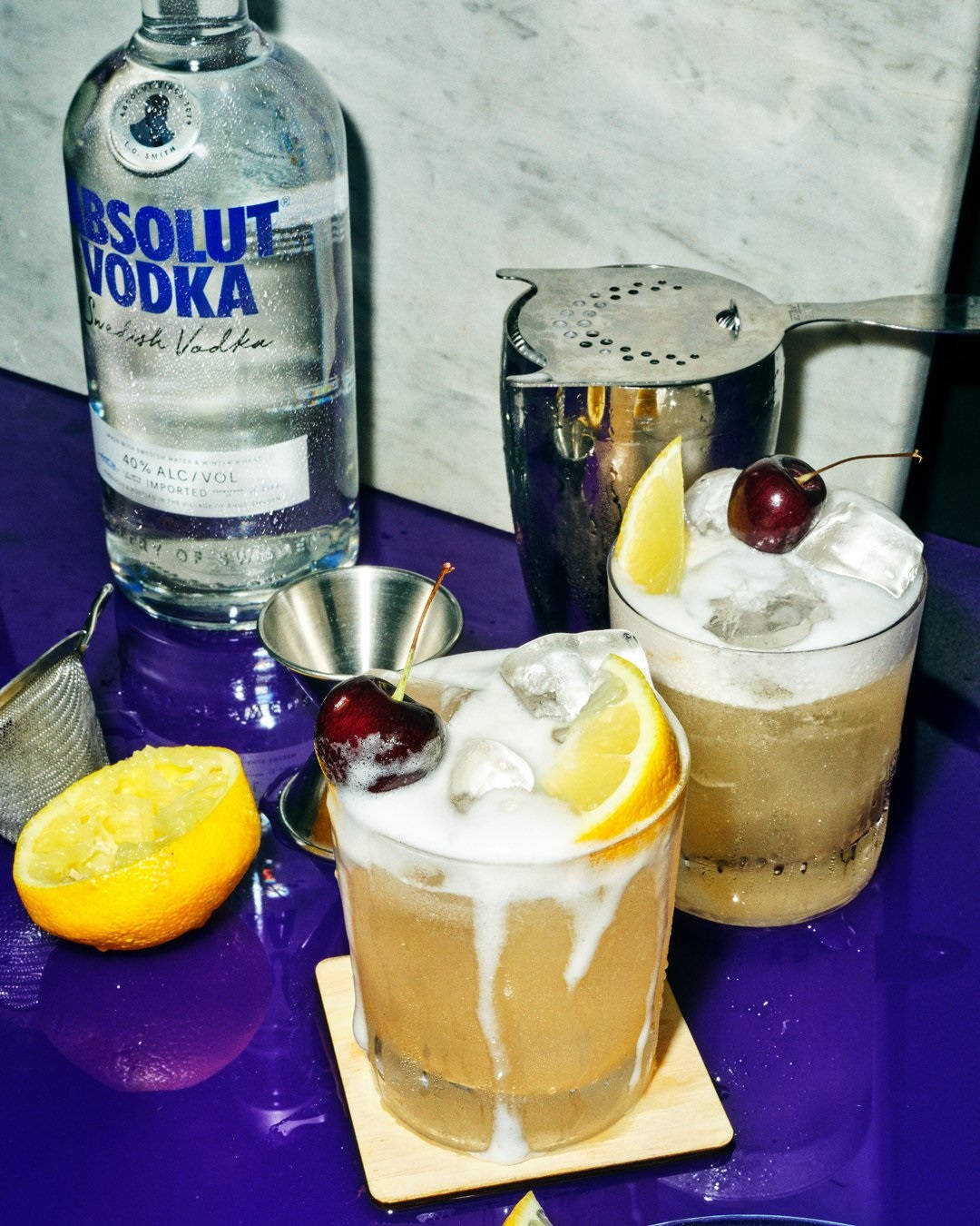 Absolut Vodka And Lemon Cocktail