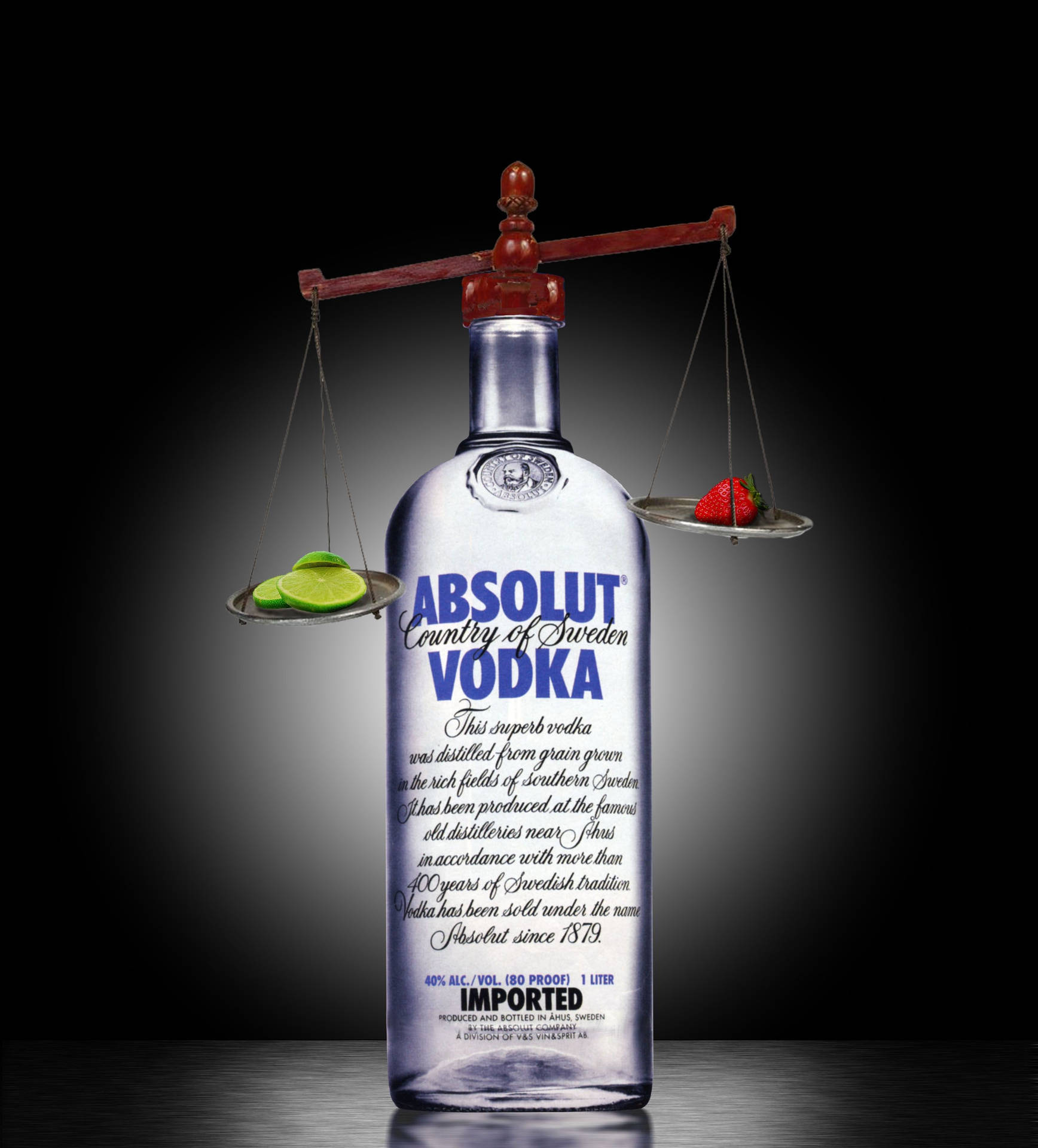 Absolut Vodka Bottle Balance Scale Background