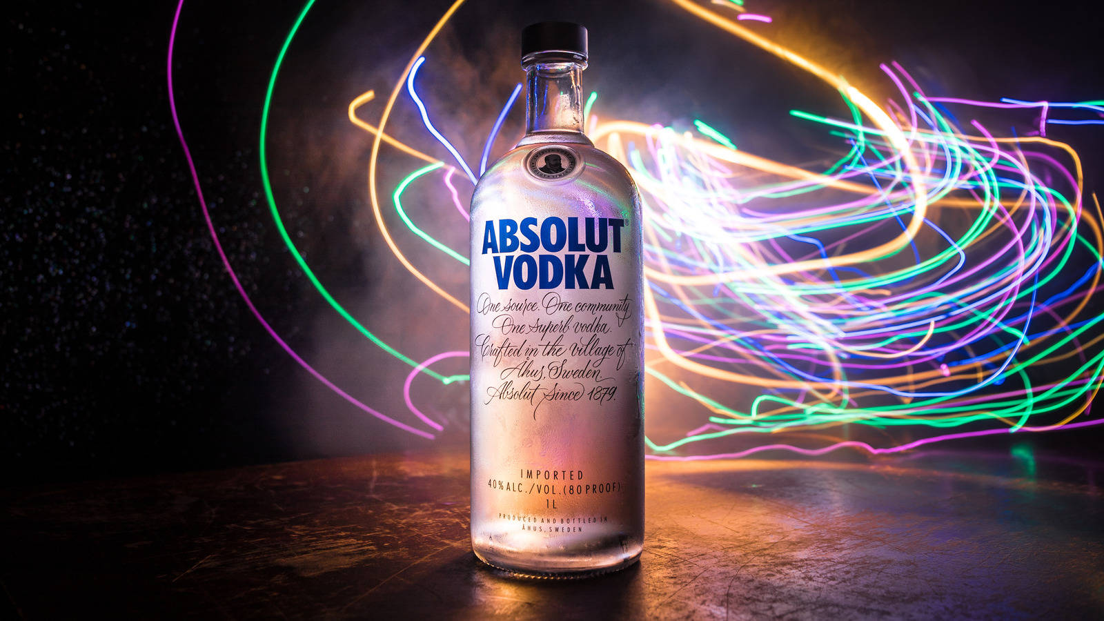 Absolut Vodka In Neon Trails