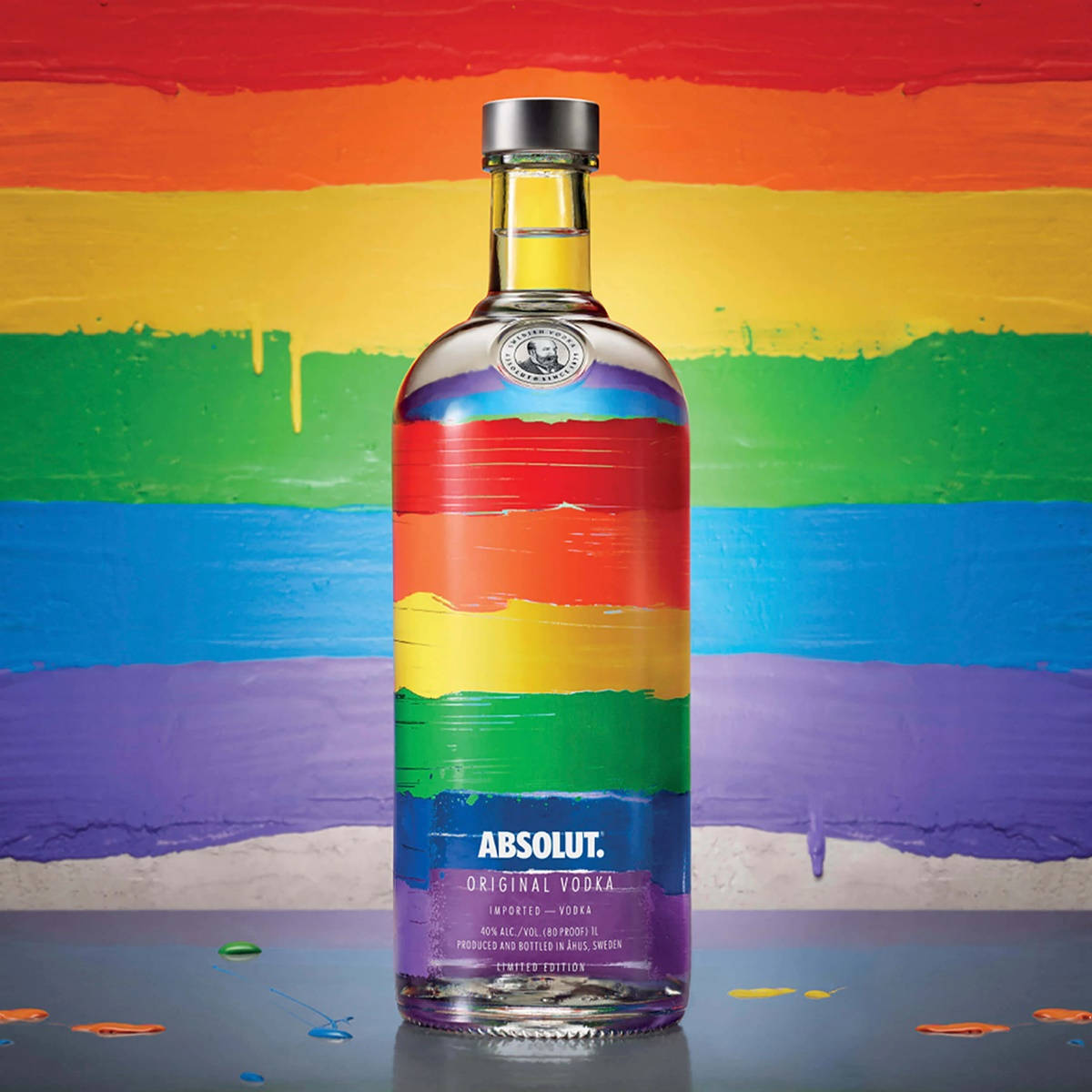 Absolut Vodka Rainbow Bottle Background