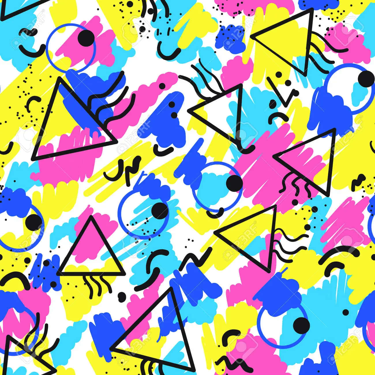 Abstract 90s Style With Eyeballs Background Background