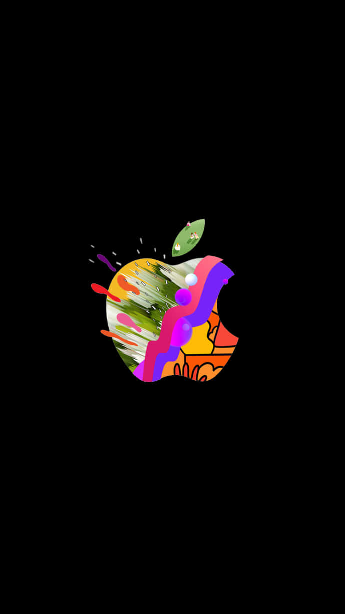 Abstract Apple Logo Iphone Xs Background