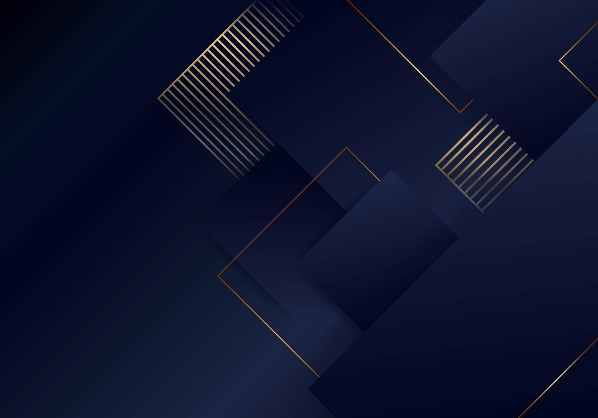 Abstract Arrangement Of Blue And Gold Lines