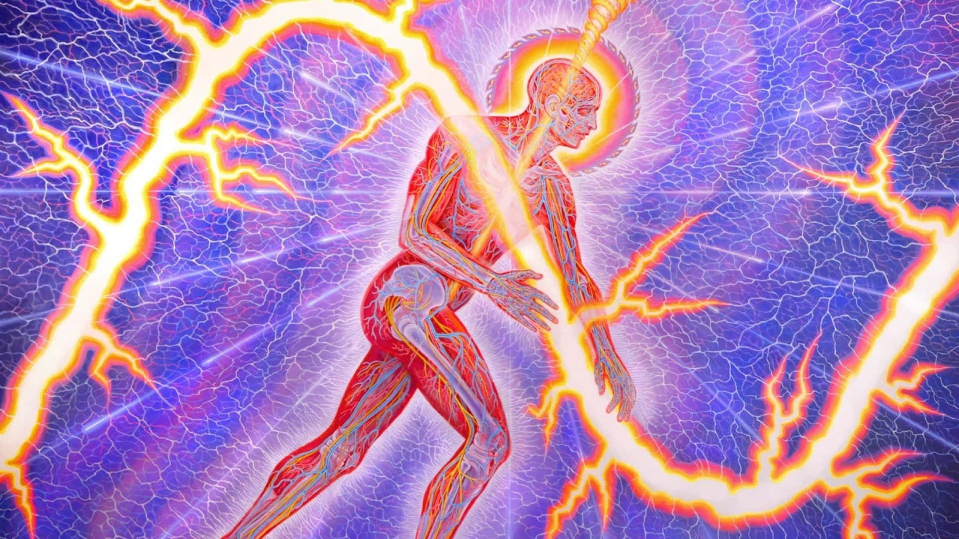 Abstract Artwork By Visionary Artist Alex Grey Background