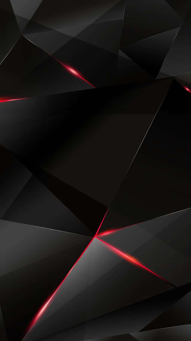 Abstract Black Geometric Backgroundwith Red Lines