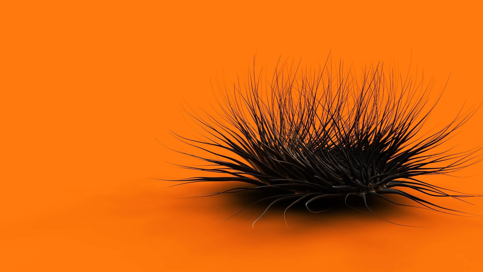 Abstract Black Spikeson Orange Background Background