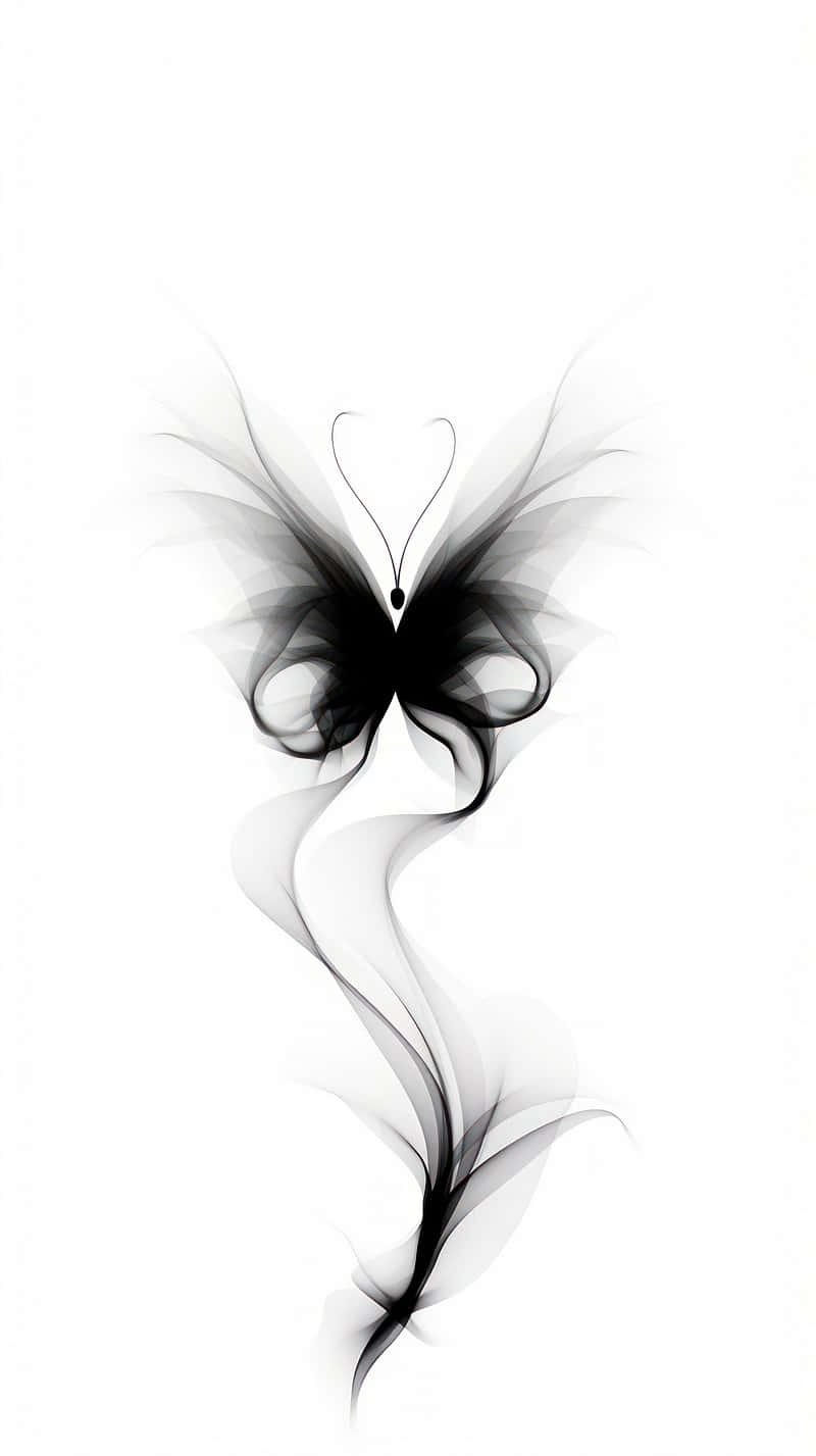 Abstract_ Black_ White_ Butterfly_ Art Background