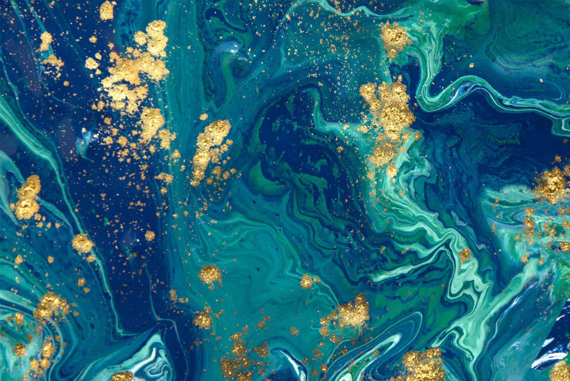 Abstract Blend Of Blue And Gold Background