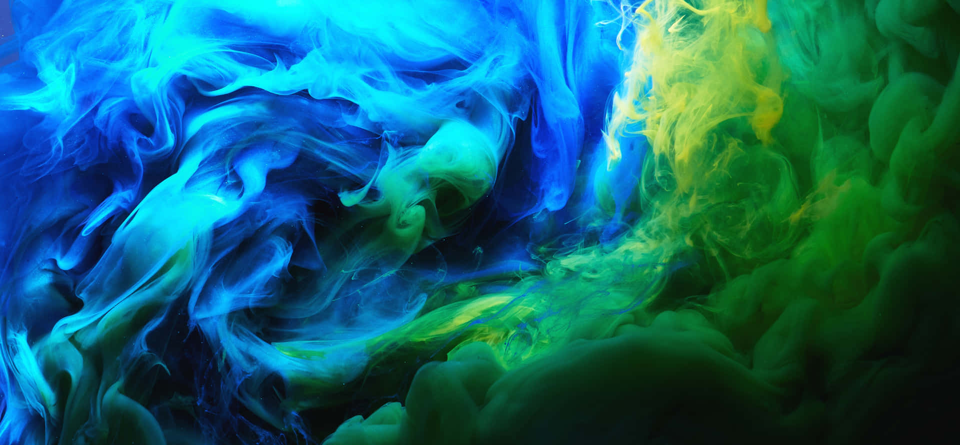 Abstract Blue And Green Smoke Swirl Background