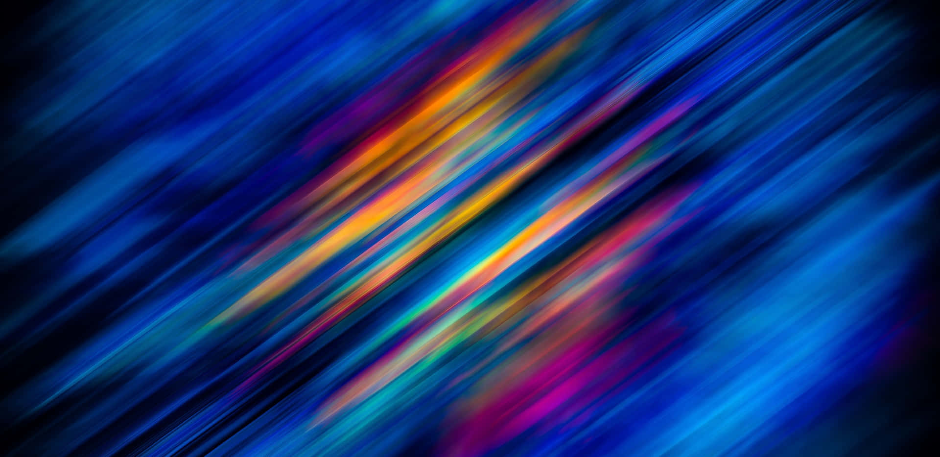 Abstract Blue And Yellow Lines On A Black Background