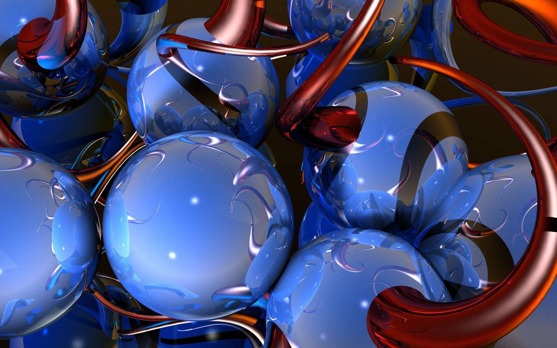 Abstract Blue Balls Animated Desktop Background