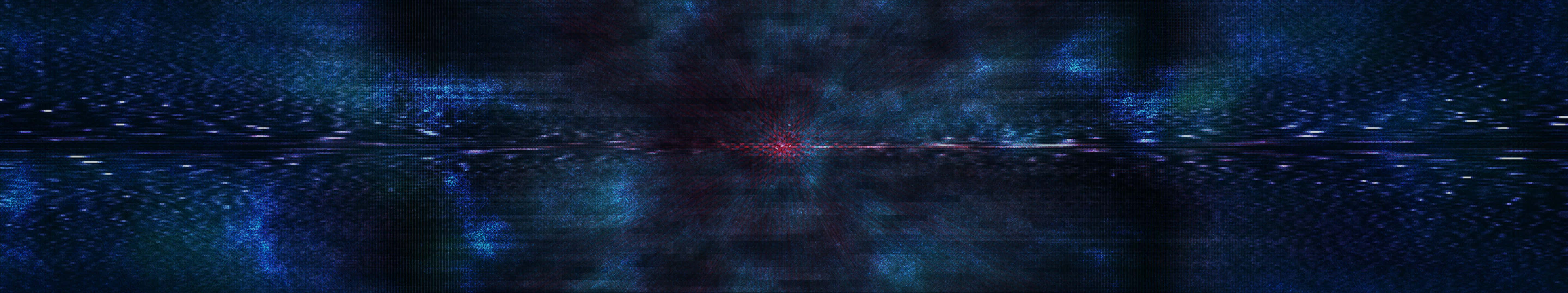 Abstract Blue Dark Triple Monitor Background