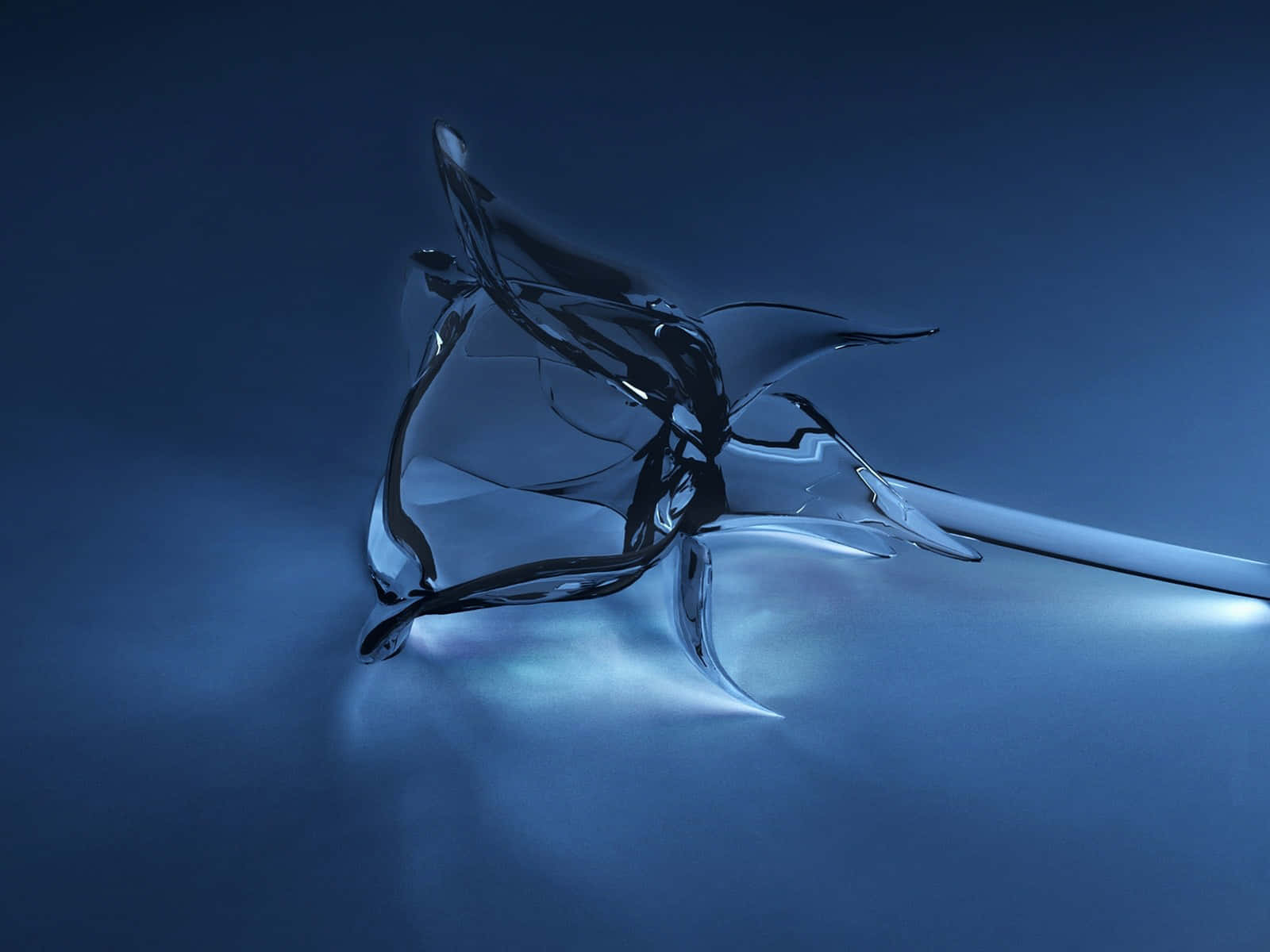 Abstract Blue Glass Sculpture Background