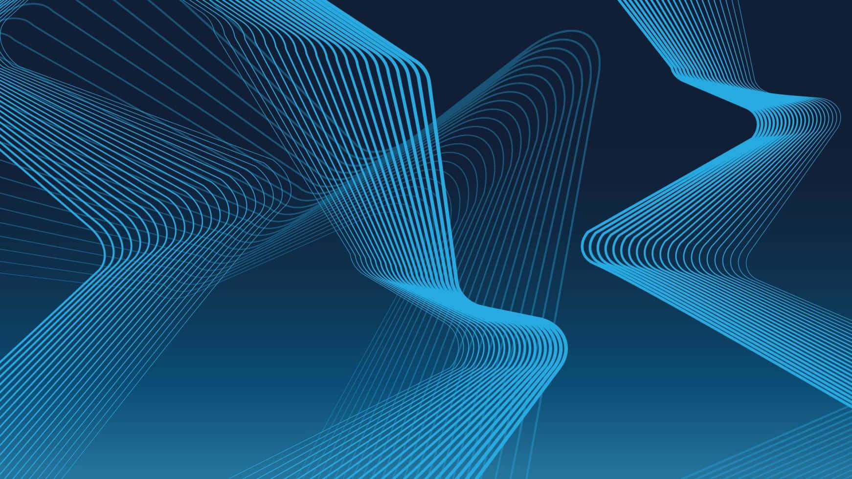 Abstract Blue Line Waves Vector Background