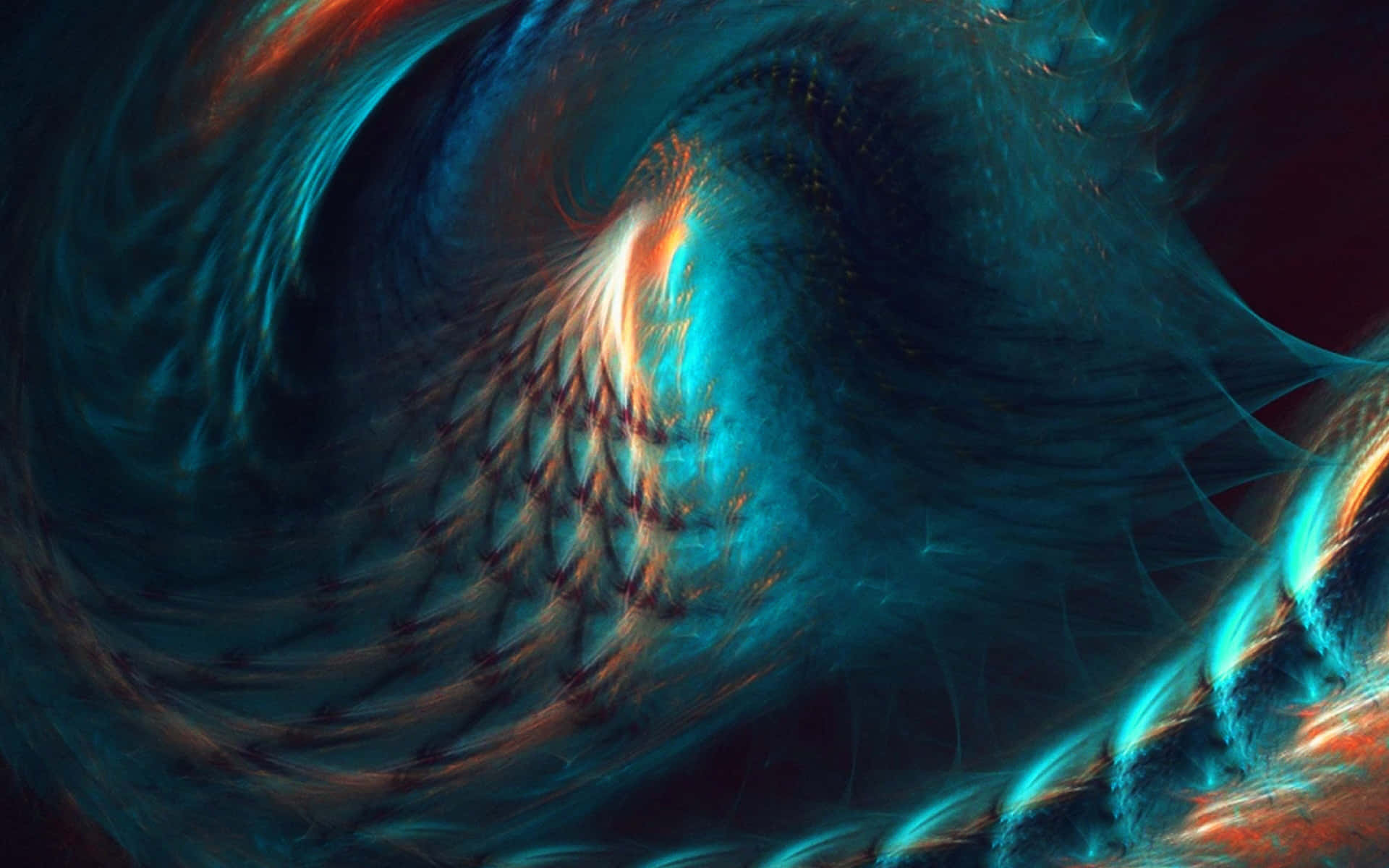 Abstract Blue Orange Swirls