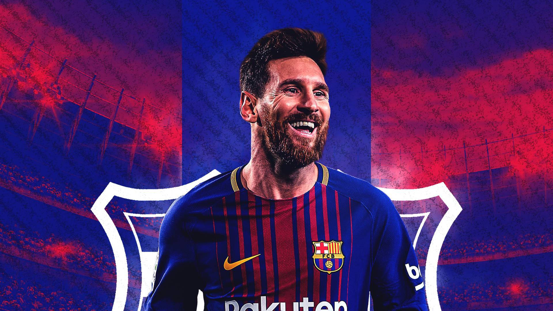 Abstract Blue Red Messi Background