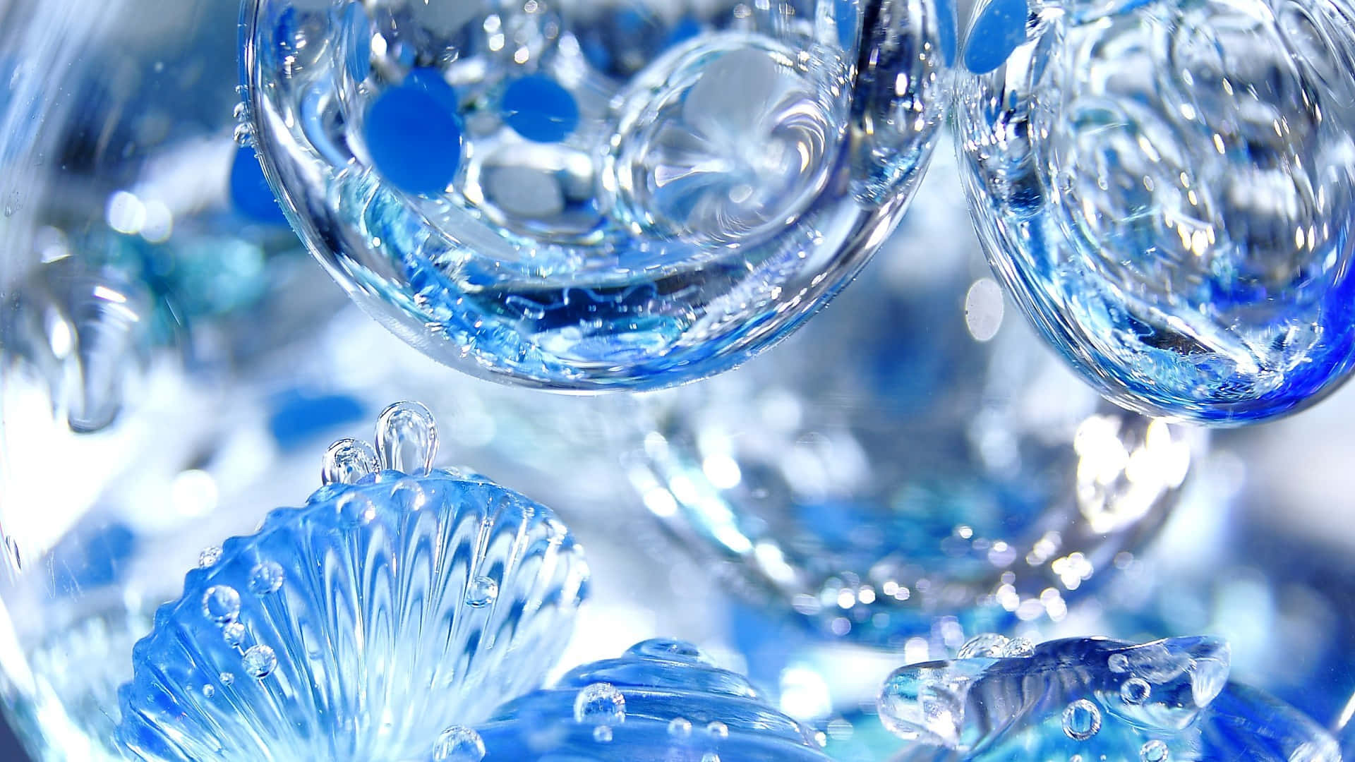 Abstract Blue Water Bubbles Background Background
