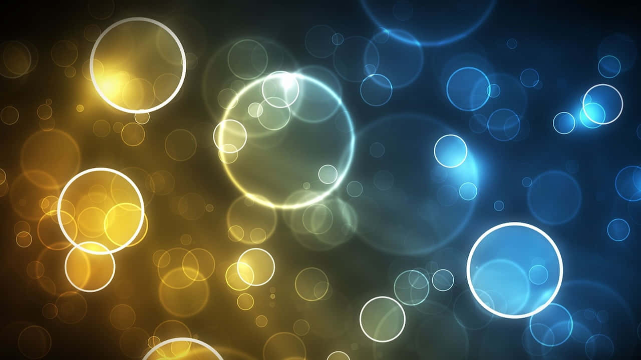 Abstract Blue Yellow Bokeh Lights Background