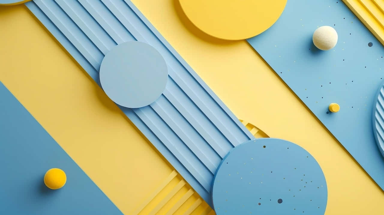 Abstract Blue Yellow Geometric Composition Background