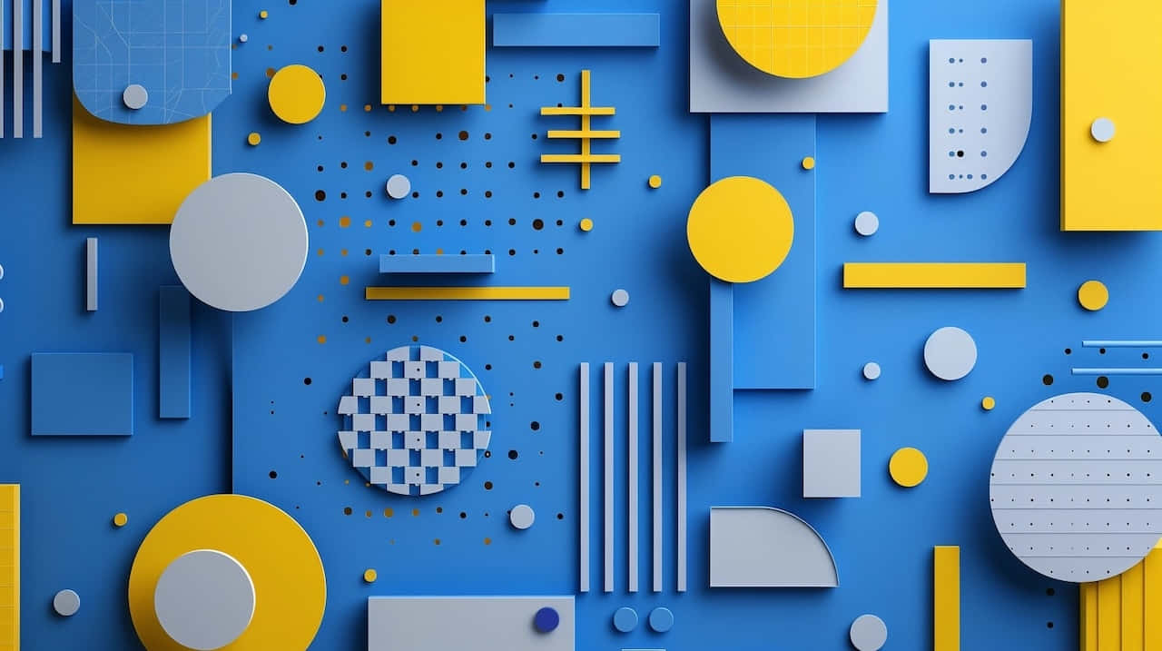 Abstract Blue Yellow Geometric Composition