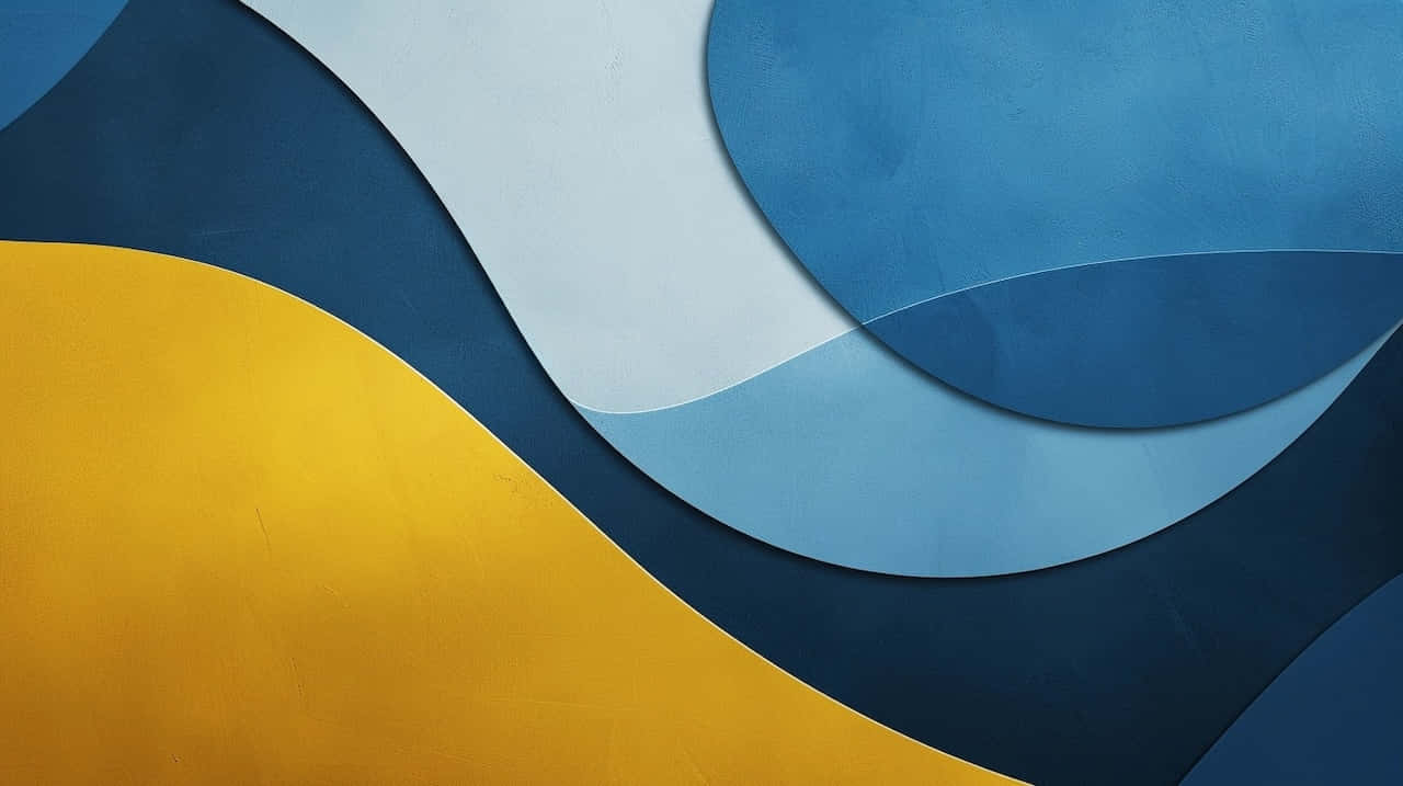 Abstract Blue Yellow Waves Background