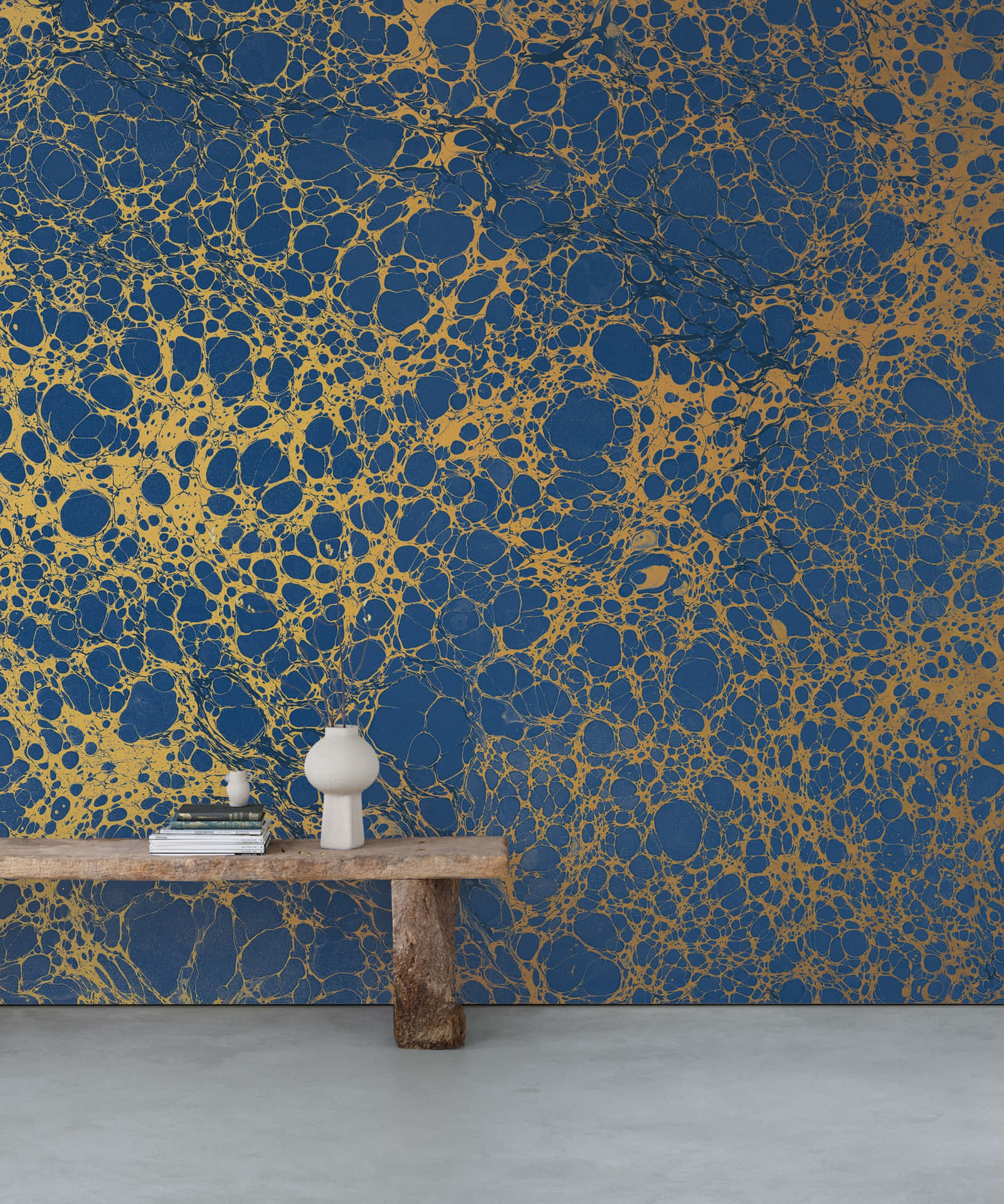 Abstract Blueand Gold Wall Art Background
