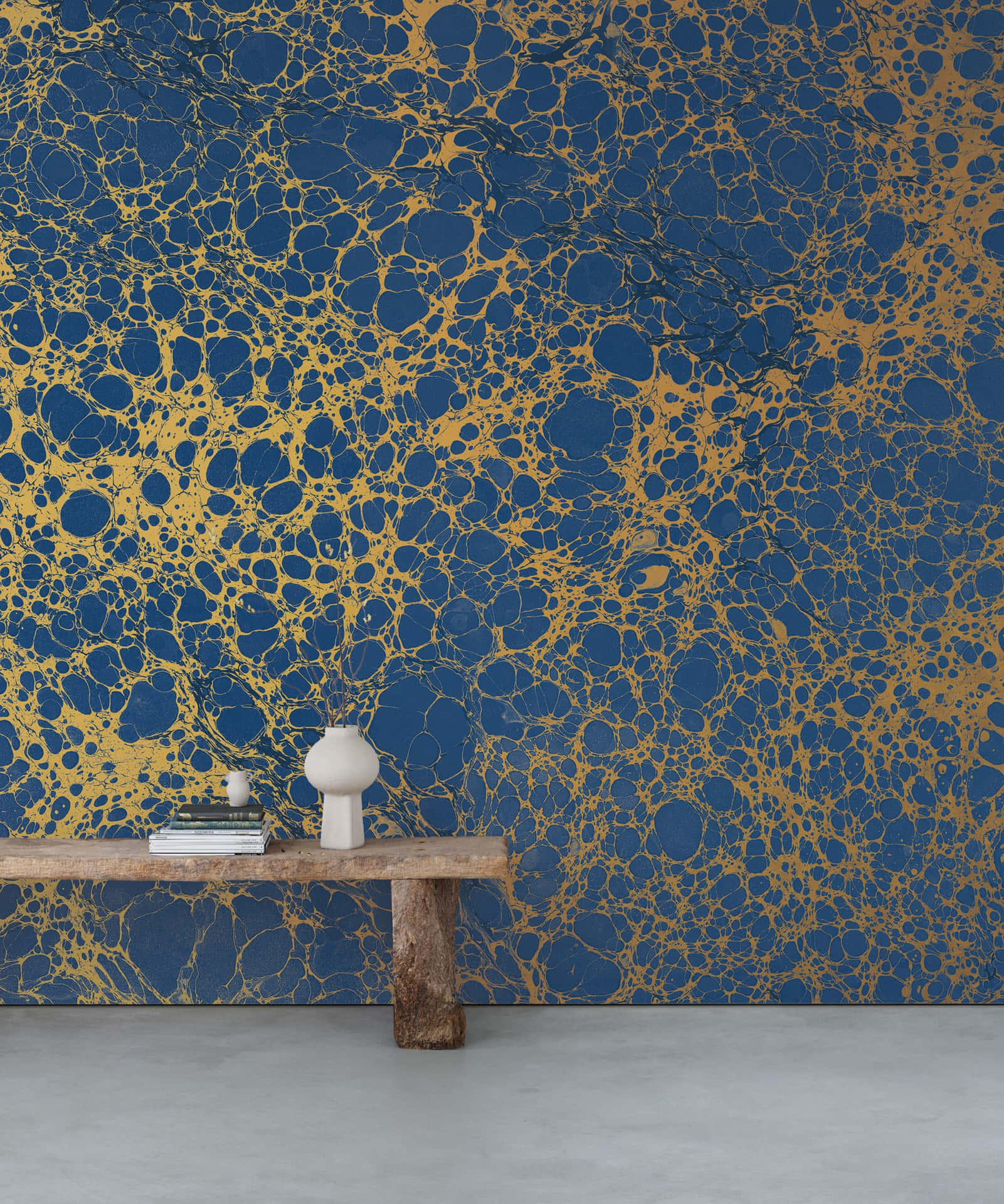 Abstract Blueand Gold Wall Art