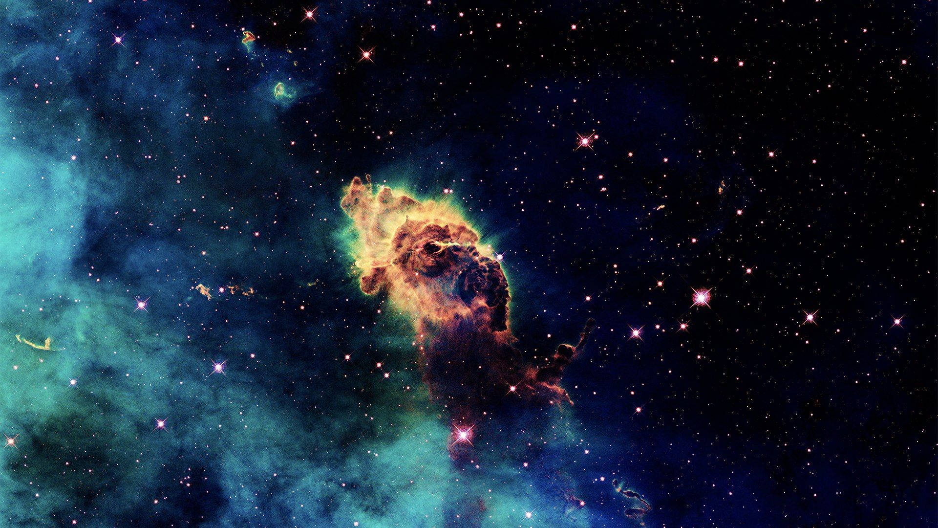 Abstract Burning Cloud In Outer Space Background