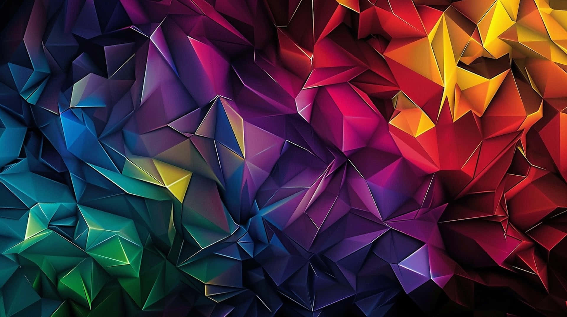 Abstract Colorful Polygonal Rainbow Background