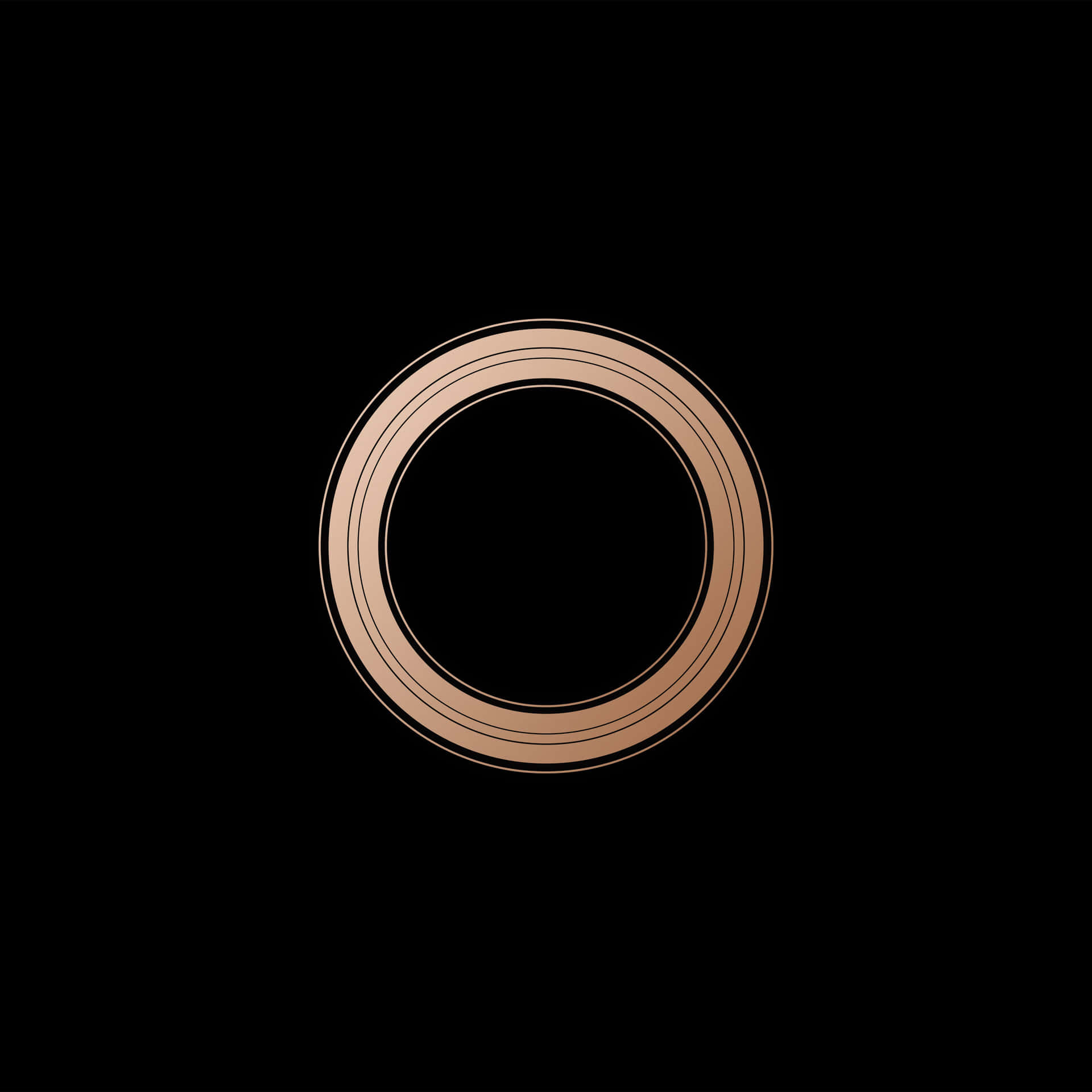 Abstract Copper Ringon Black Background