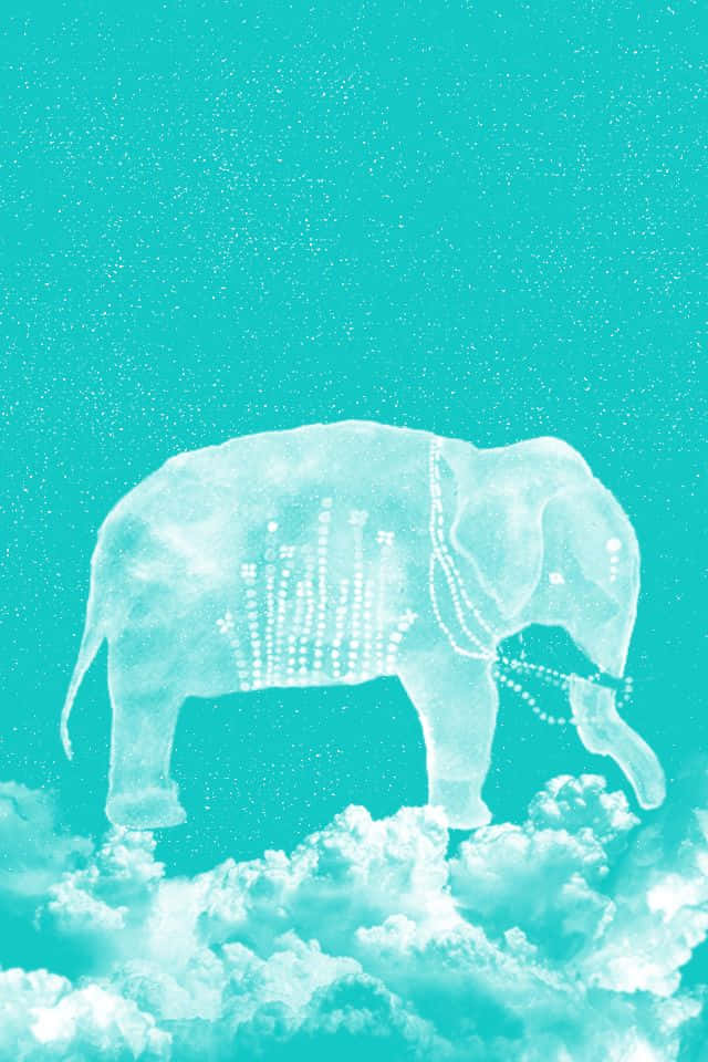 Abstract Cute Elephant Watercolor Art Background
