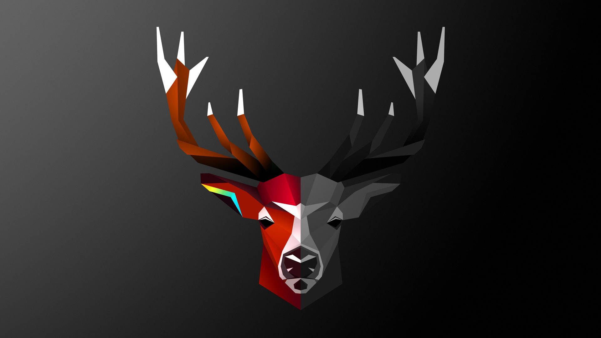 Abstract Deer Art Half-colored Head Background