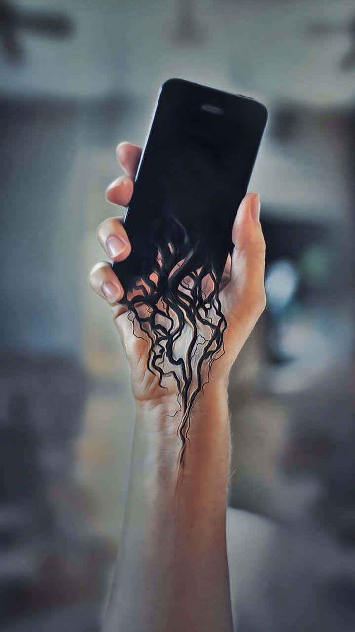 Abstract Depiction Of Smartphone Addiction Background